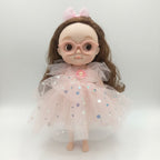 12 Inch Cute Fashion Doll for Girls with Glasses & Long Curly Hair – Princess Dress Doll Toy (Multiple Color Variants Available)