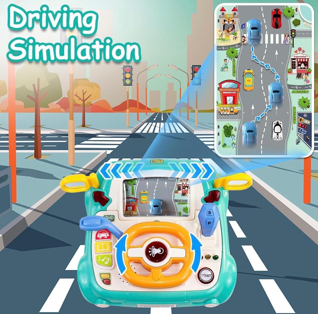Kids Musical Steering Wheel Toy – Interactive Driving Simulator