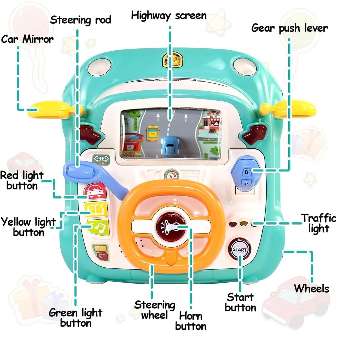 Kids Musical Steering Wheel Toy – Interactive Driving Simulator