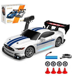 1:24 Scale Drift RC Racing Car – Four-Wheel Drive Sport Coupe with LED Lights, PVC Shell, Rubber Tyres & USB Rechargeable Battery
