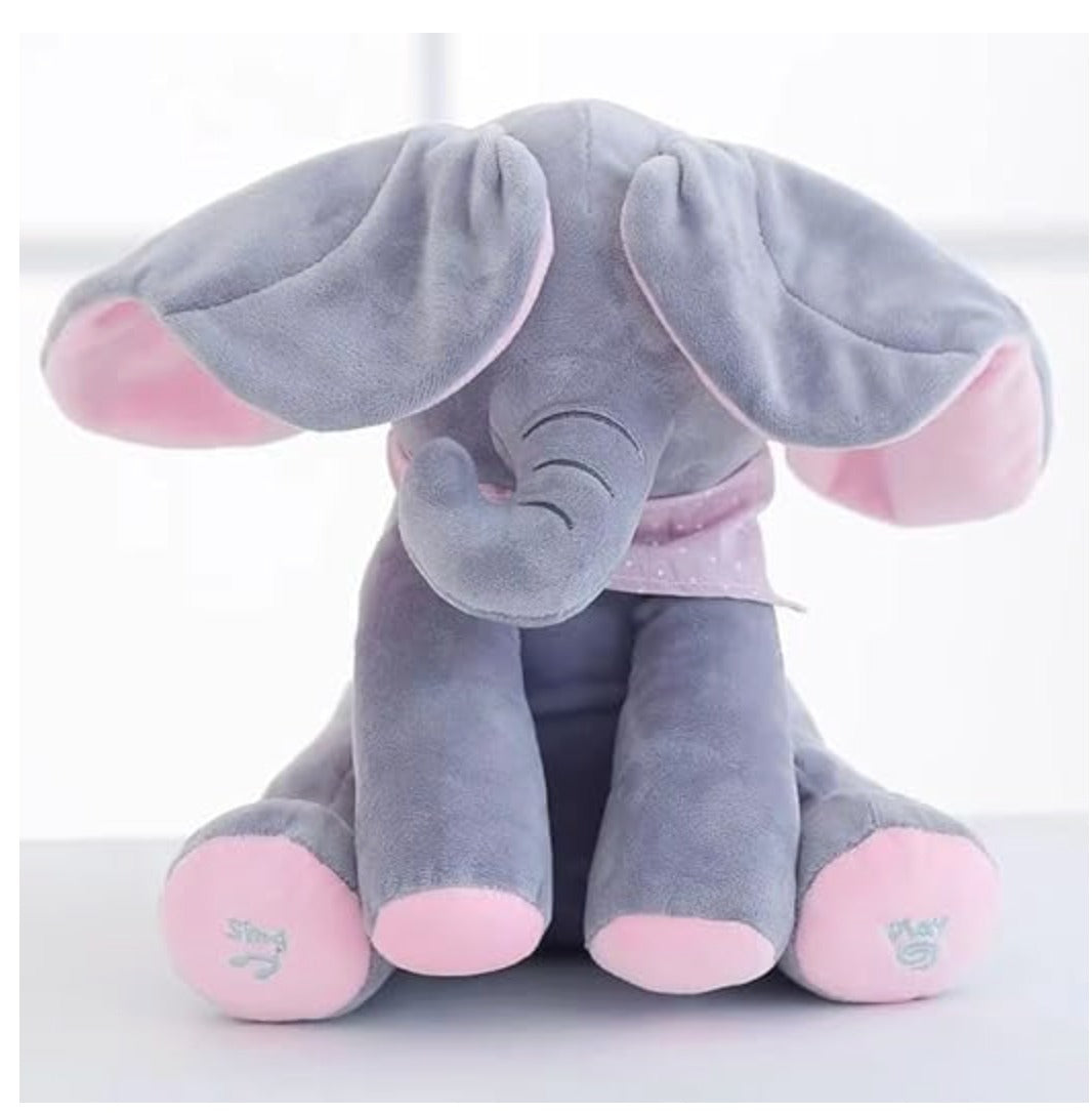 Peekaboo Singing Elephant Plush Toy with Moving Ears