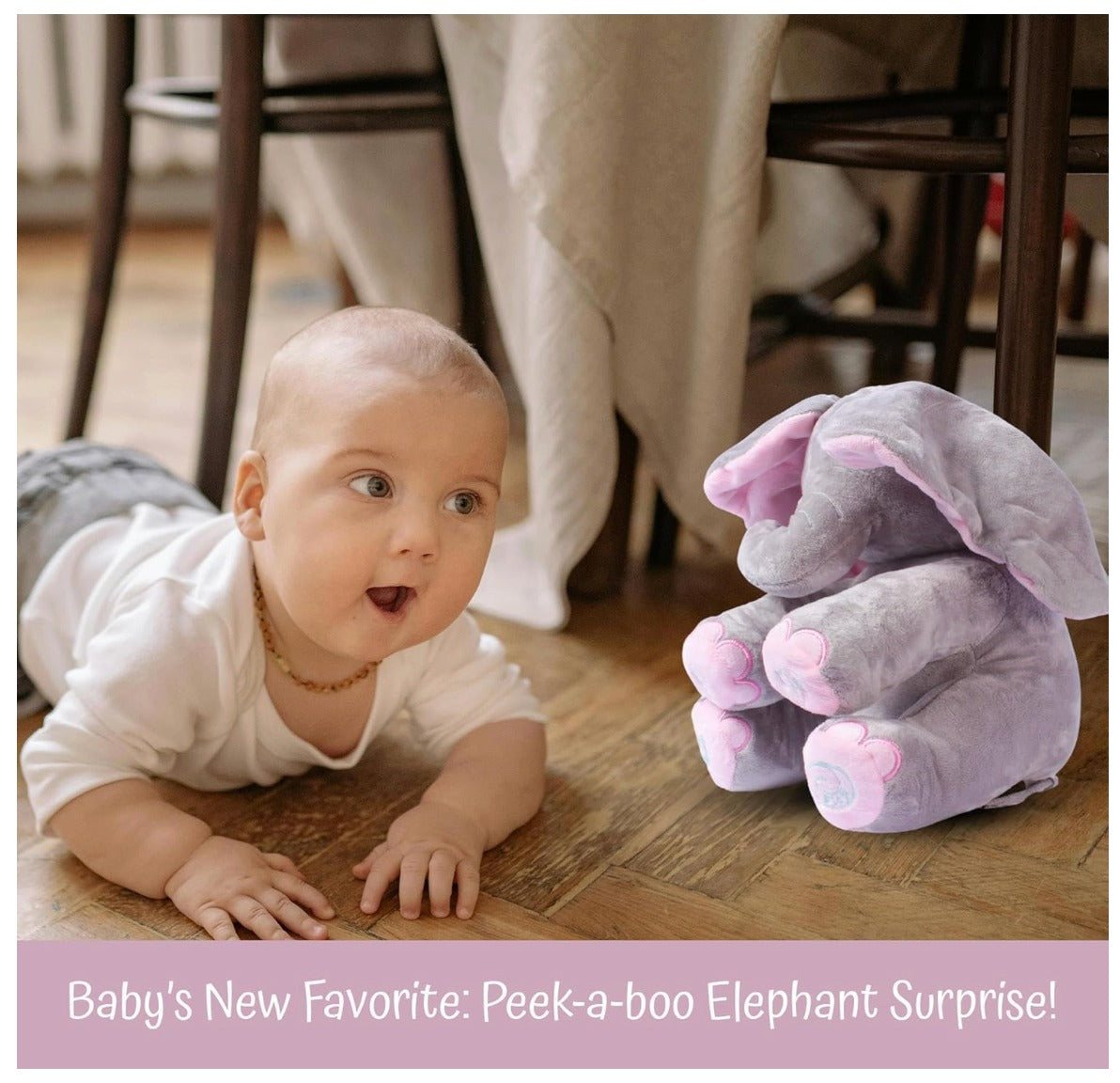 Peekaboo Singing Elephant Plush Toy with Moving Ears