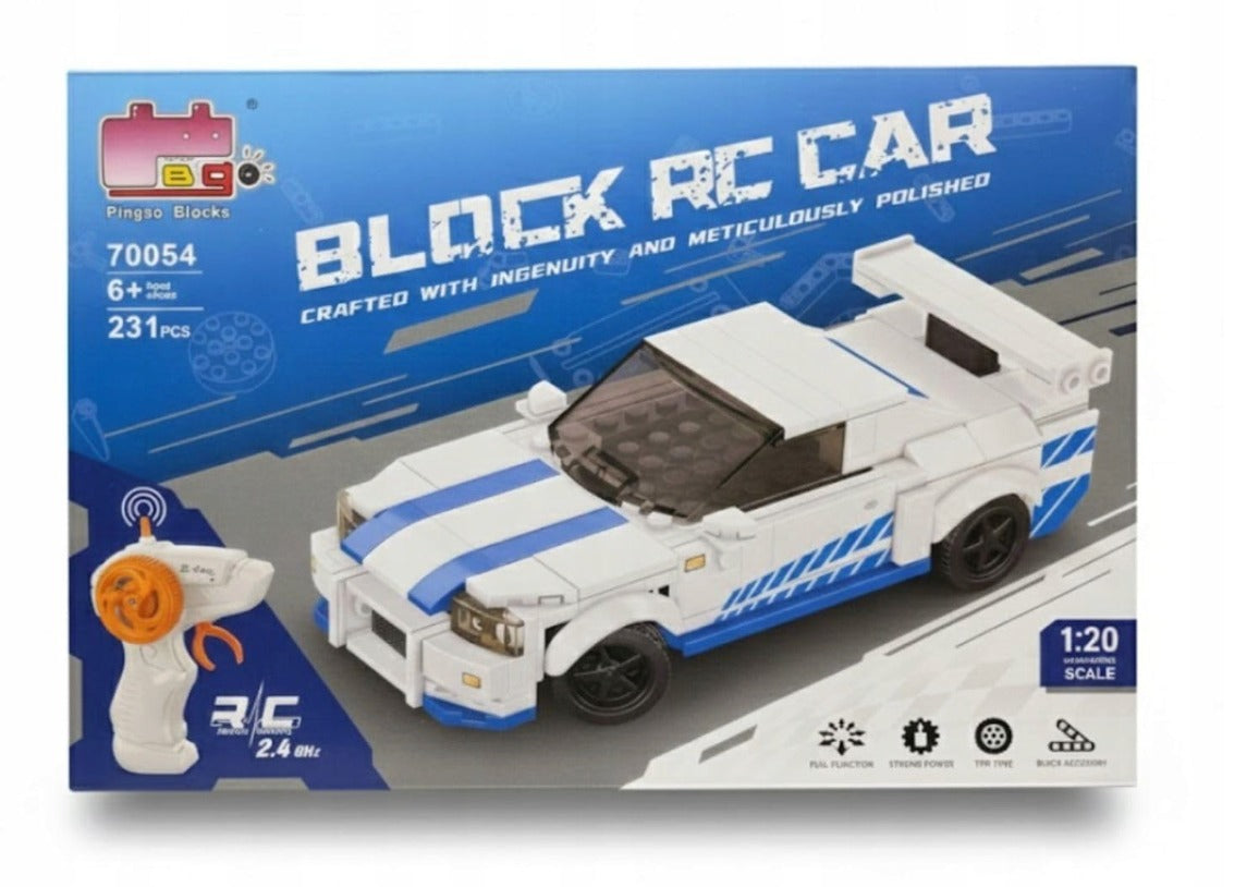 Block RC Car Building Kit (2.4GHz Remote Control, 231 PCS)