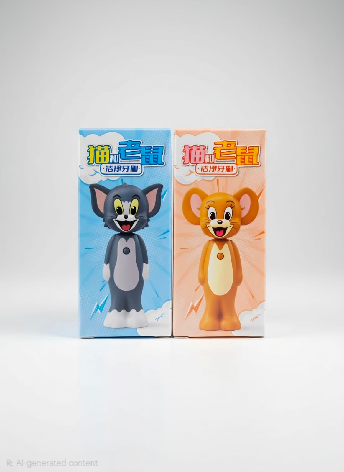 Famnest Joybox Tom & Jerry Kids Toothbrush with Ultra-Soft Bristles, Gentle Gum Care Manual Oral Hygiene Brush for Toddlers & Children (Ages 3+)(Pack of 2)