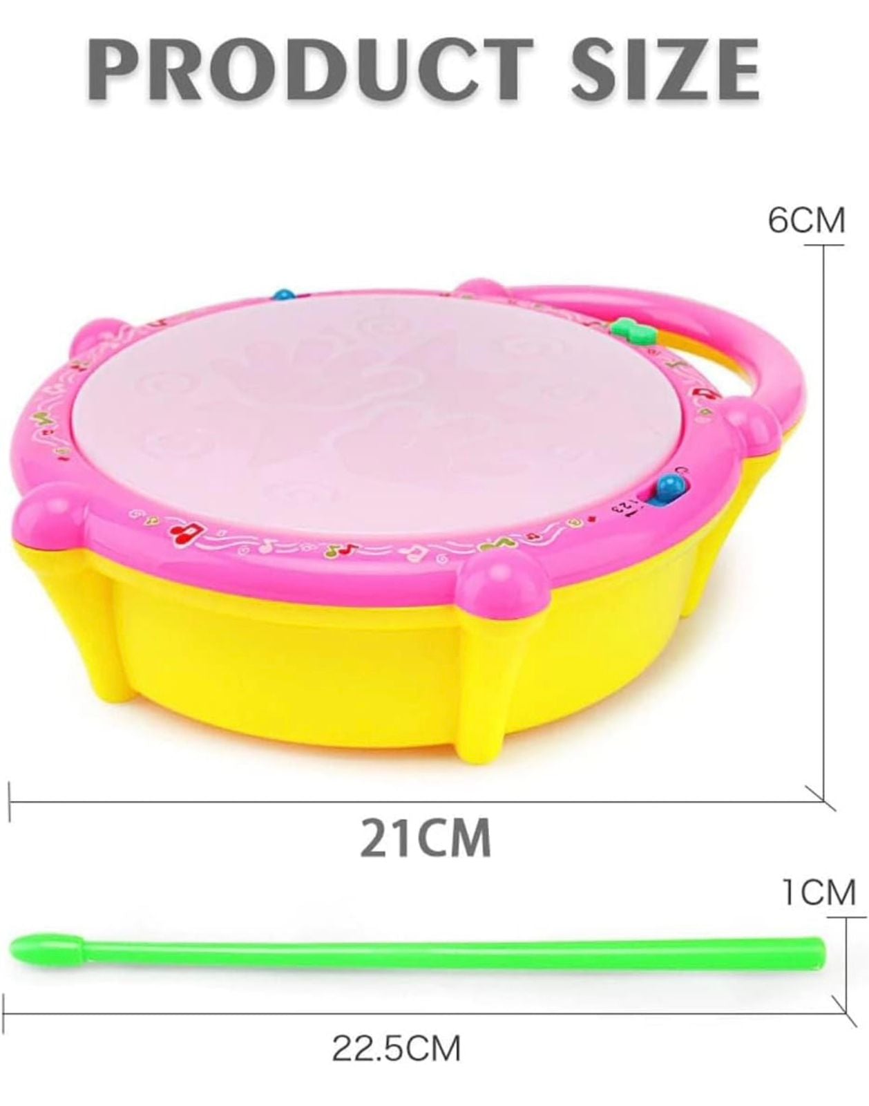 Interactive Musical Flash Drum Toy for Toddlers – 360° Light-Up Beats with Drumsticks