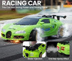 Hyper-Speed Glow: Neon Green Turbo Drift RC Car with Smoke Effect