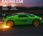 Hyper-Speed Glow: Neon Green Turbo Drift RC Car with Smoke Effect