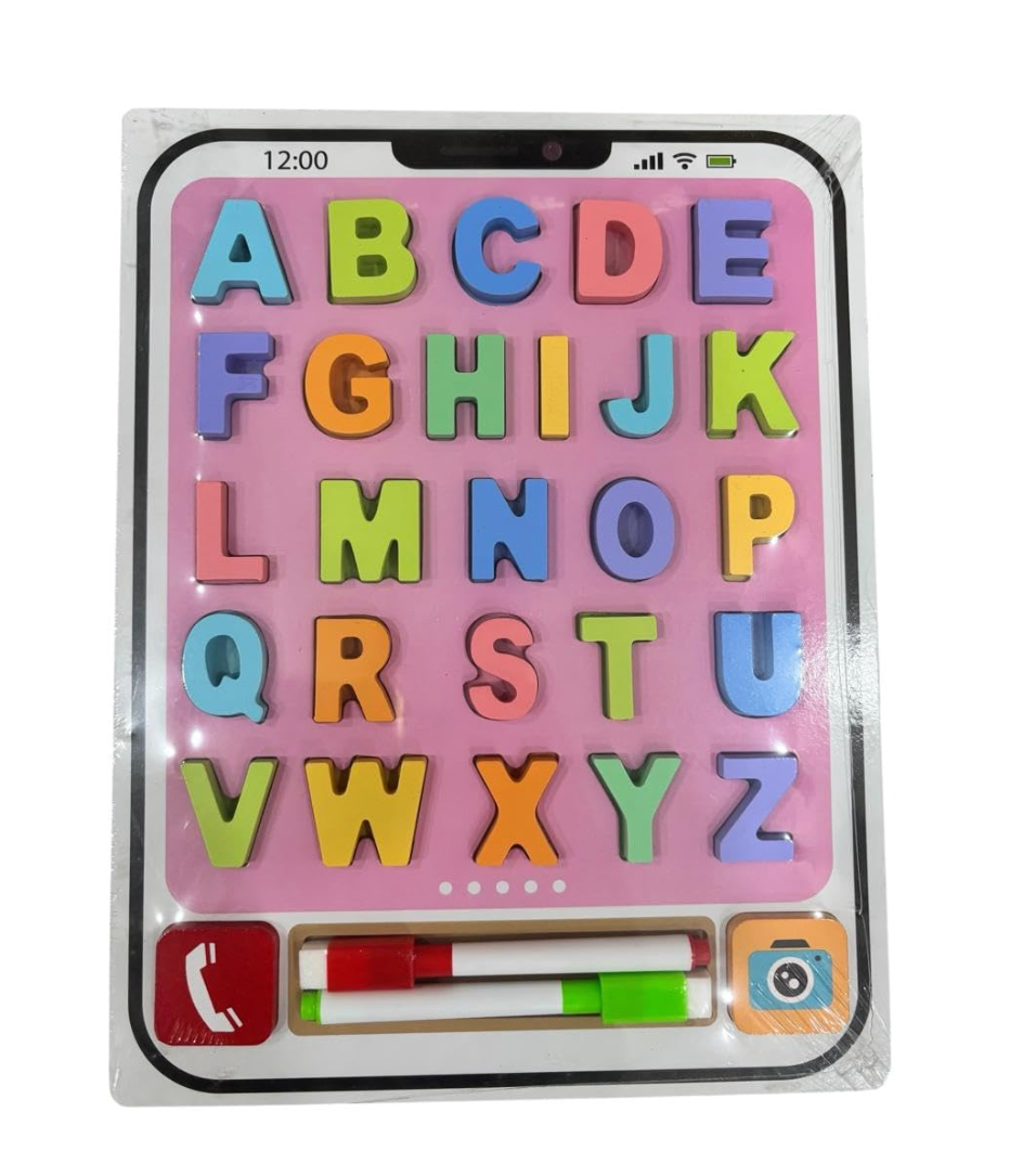 Wooden ABC alphabet tablet puzzle board