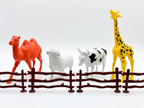Detailed camel cow goat giraffe figures