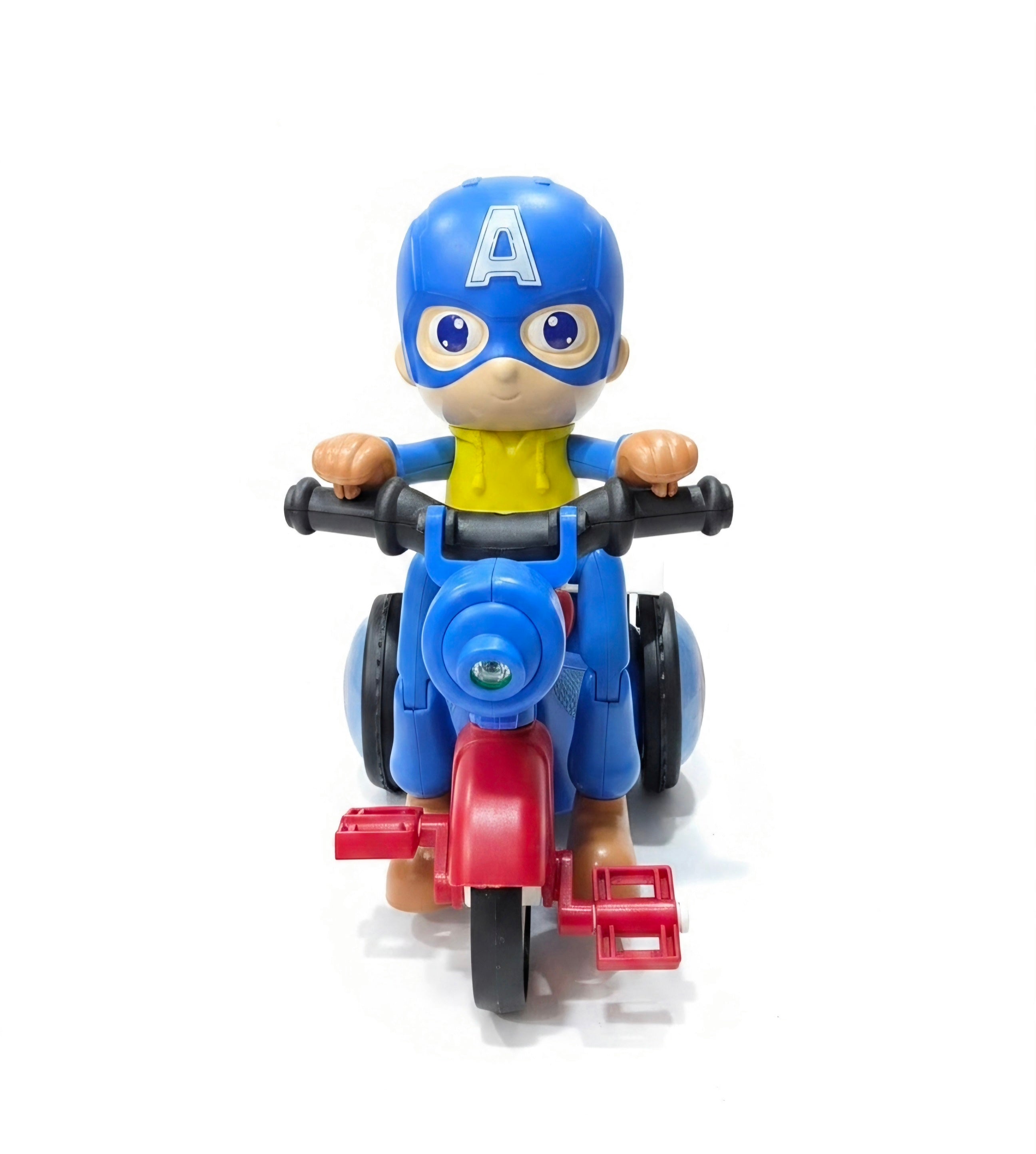Superhero stunt tricycle side view
