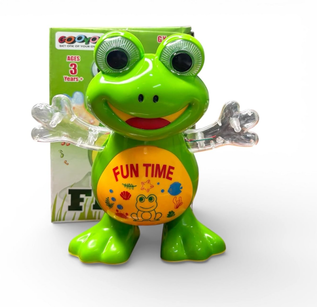 Dancing frog toy with lights