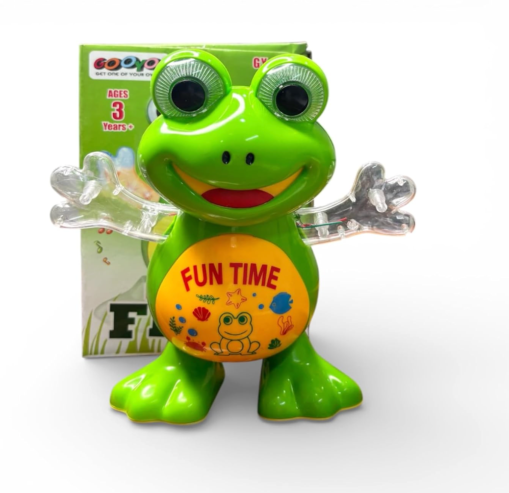 Dancing frog toy with lights