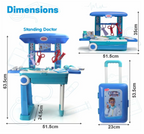 Doctor Set Trolley for Kids with LED Light Instruments, Pretend Play Doctor Set Trolley for Kids Above 3 Years