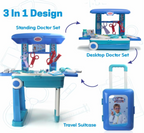 Doctor Set Trolley for Kids with LED Light Instruments, Pretend Play Doctor Set Trolley for Kids Above 3 Years