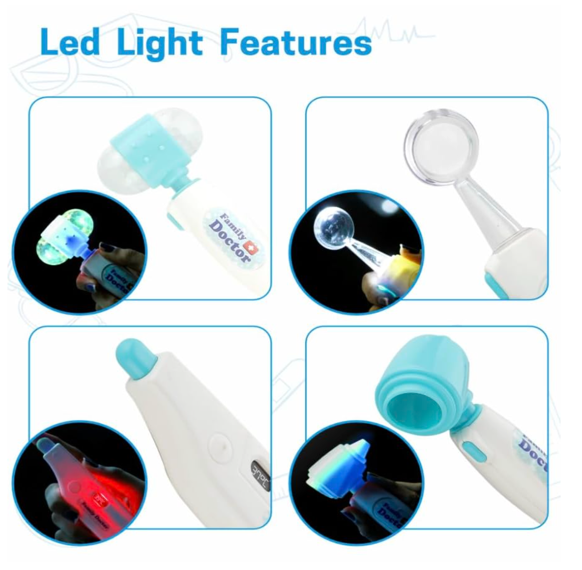 Doctor Set Trolley for Kids with LED Light Instruments, Pretend Play Doctor Set Trolley for Kids Above 3 Years