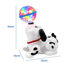 Dalmatian puppy dancing toy side view