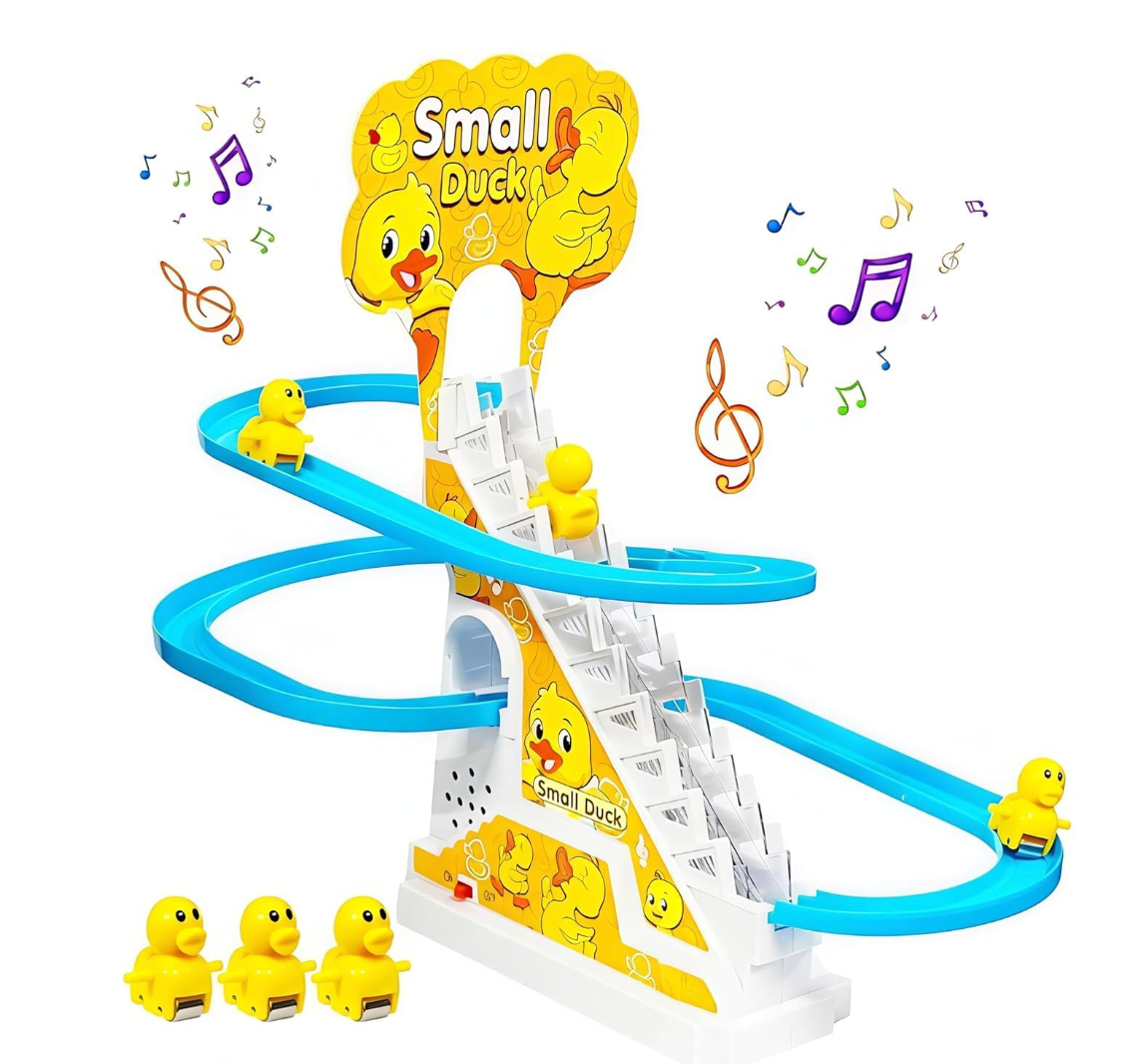 Duck climbing toy track playset