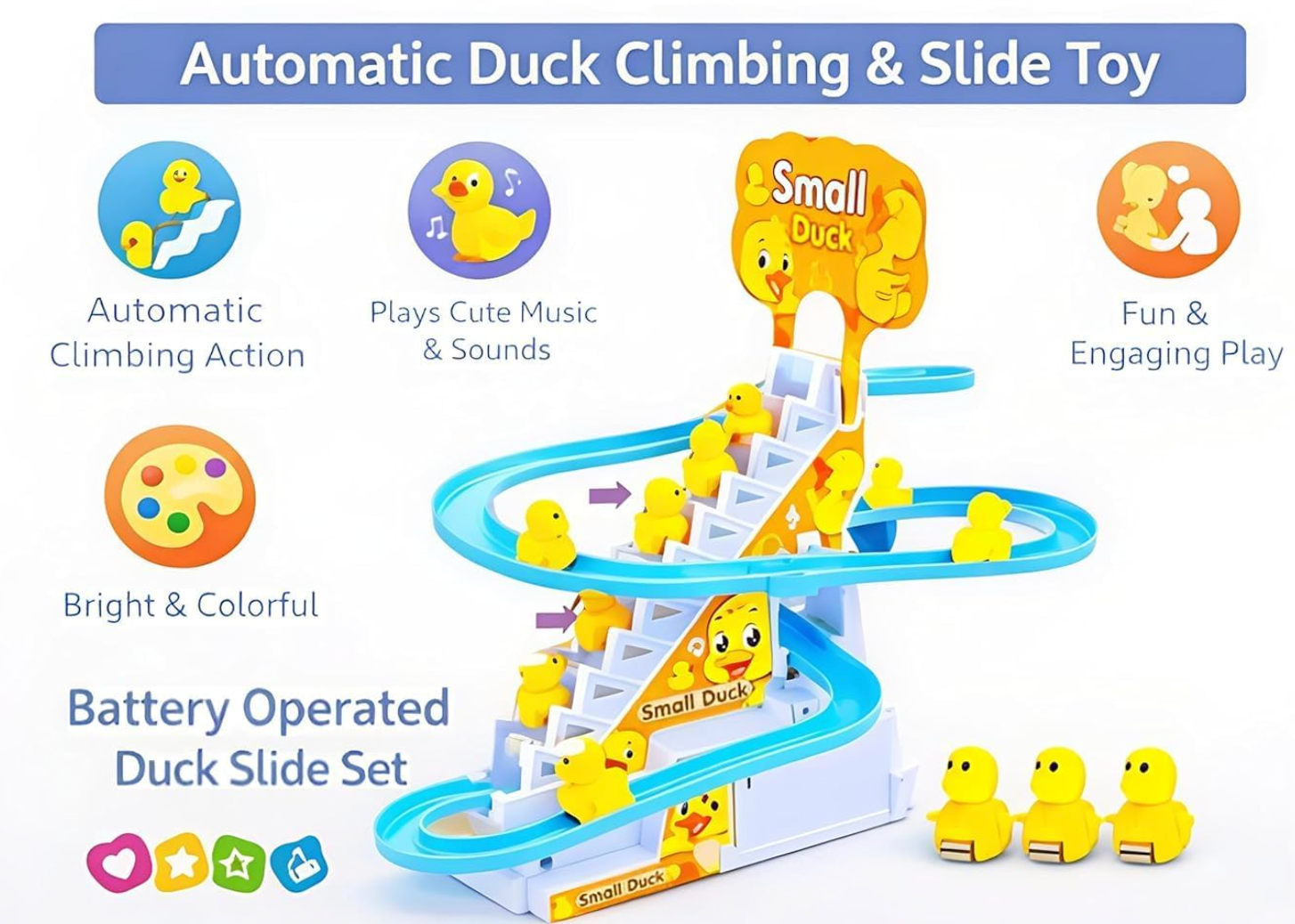 Small duck slide track toy set