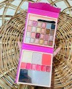 Mocoallure Angel palette open showing eyeshadow, blush and lip gloss sections