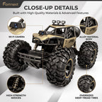 Famnest RC rock crawler close-up - Wi-Fi camera, alloy body, shock absorbers, deep-tread tyres