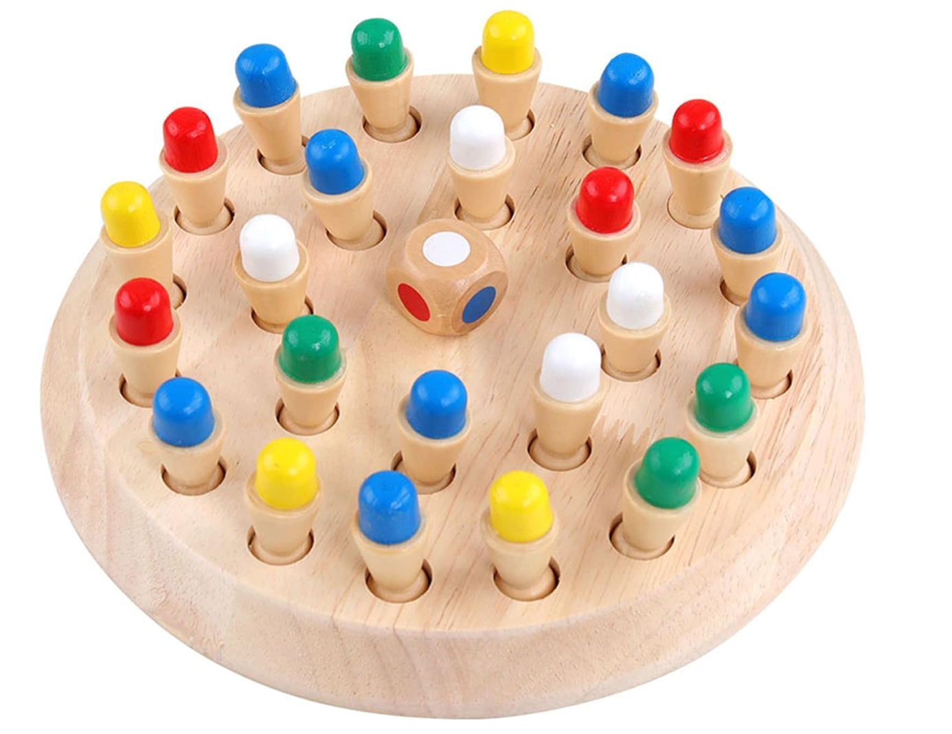 Wooden memory chess colour match game