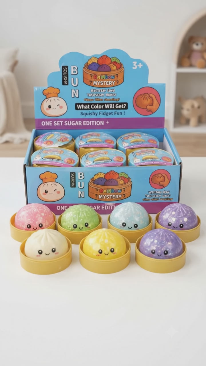 Dumpling Squishy Mystery Box | Surprise Collectible Taba Squishy for Kids & Adults | Birthday Return Gifts (1 Mystery Box)