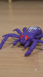 RC Wall Climbing Spider Toy – Remote Control Dual-Mode Gravity Defying Electric Spider with Glowing LED Eyes, 360° Rotating Stunt Crawling Prank Toy, USB Rechargeable for Kids & Adults