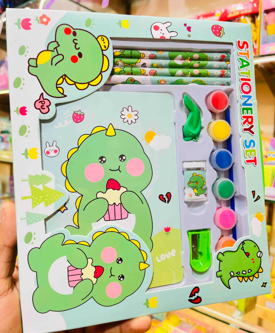 Kids stationery return gift box - dinosaur design
