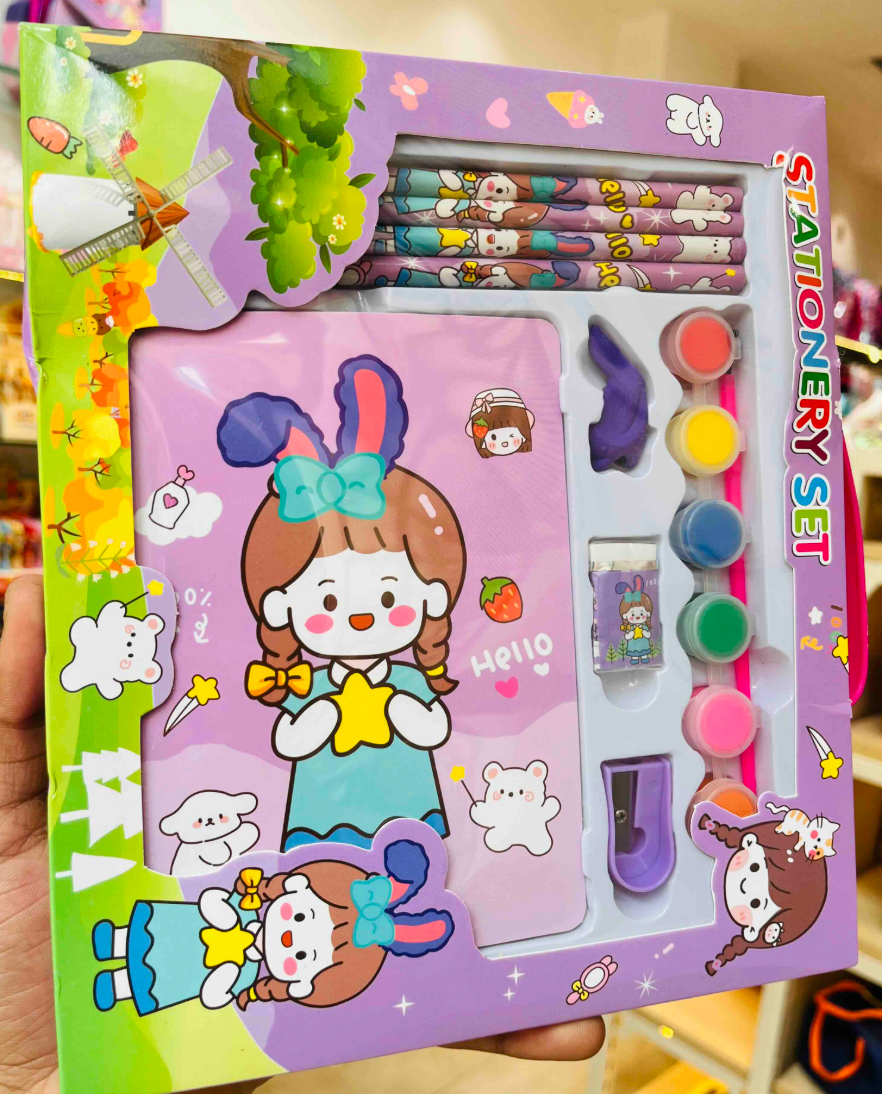 Kids stationery return gift box - girl design