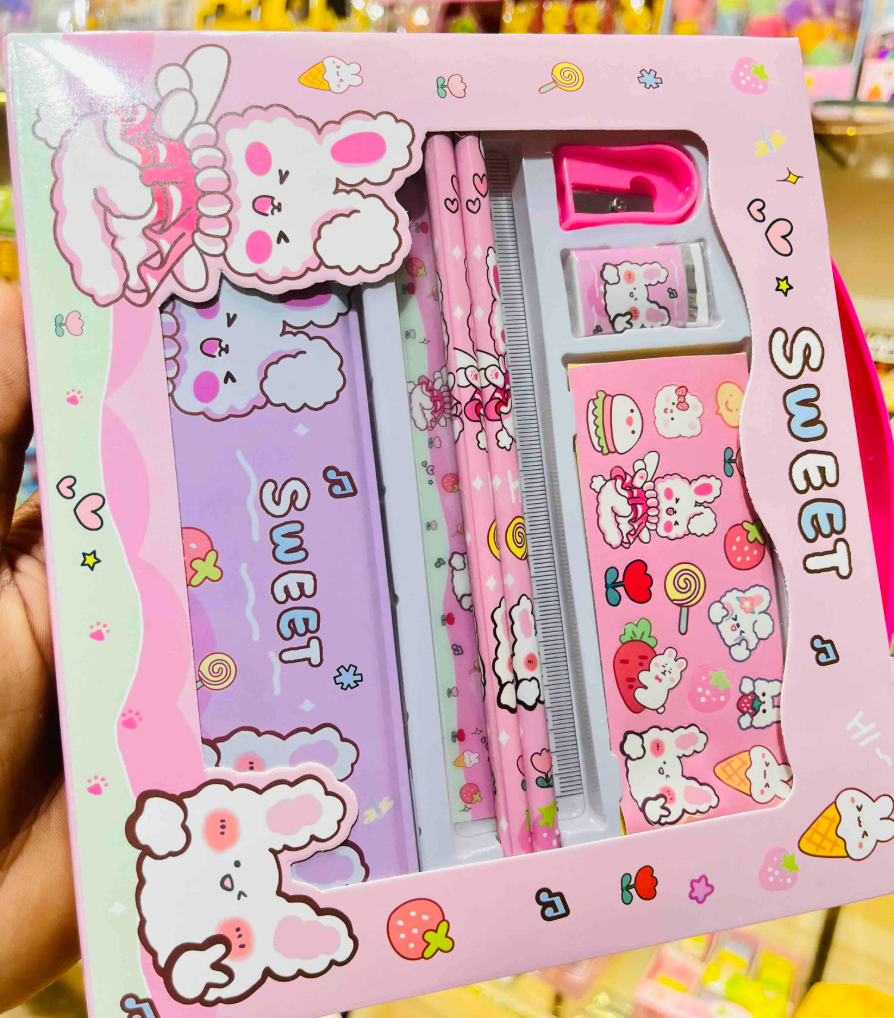 Sweet bunny themed stationery gift set