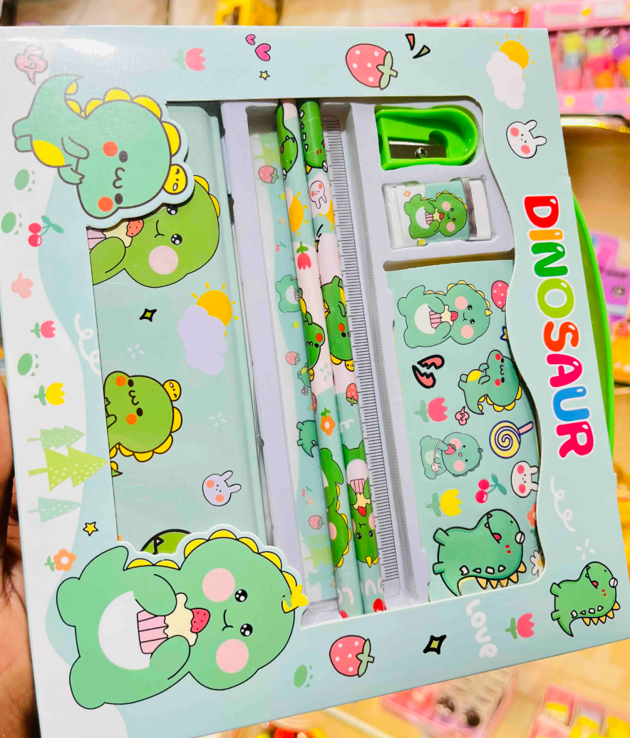 Dinosaur themed stationery gift set