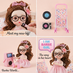 Doll Stroller Toy for Girls Doll Pram Foldable Pretend Play Pushchair, Ages 3+