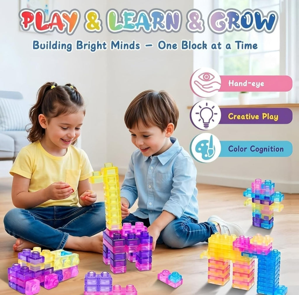 Sensory Soft Magic Gummy Building Blocks Squishy Stacking Toy Set 24 PCS- Age 3+ Squeezable Stretchable Montessori Learning Creative Play Puzzle Blocks for Toddlers & Kids