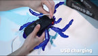 RC Wall Climbing Spider Toy – Remote Control Dual-Mode Gravity Defying Electric Spider with Glowing LED Eyes, 360° Rotating Stunt Crawling Prank Toy, USB Rechargeable for Kids & Adults