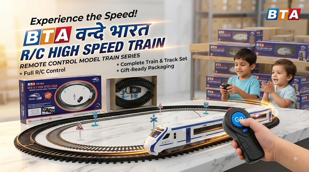 Vande Bharat Bullet Train Set – Railway Track Set with Remote Control RC & DIY Track Layouts