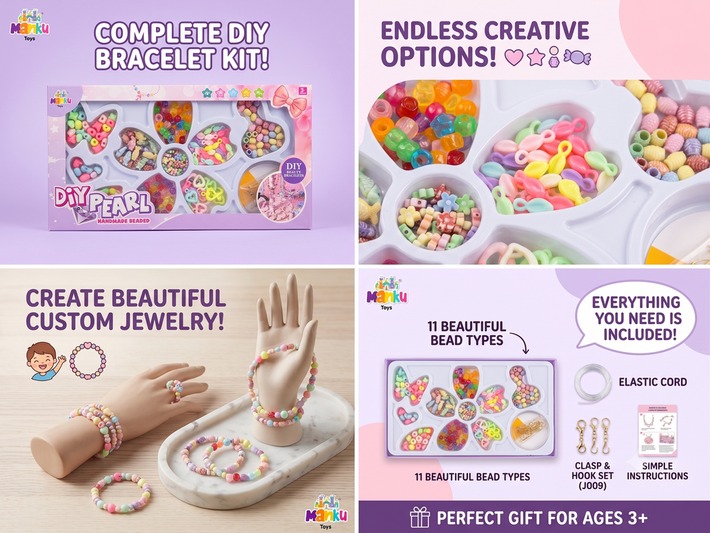 DIY Pearl & Bead Jewelry Making Kit Spark Creativity, Fine Motor Skills & Endless Fun!