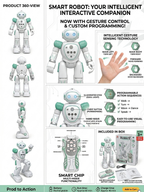 Smart Interactive Dancing & Walking Robot Toy for Kids with LED Lights, Music & 360° Rotation – Educational Electronic Toy for Boys & Girls (Ages 3+)