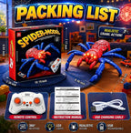 RC Wall Climbing Spider Toy – Remote Control Dual-Mode Gravity Defying Electric Spider with Glowing LED Eyes, 360° Rotating Stunt Crawling Prank Toy, USB Rechargeable for Kids & Adults