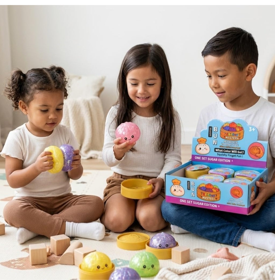 Dumpling Squishy Mystery Box | Surprise Collectible Taba Squishy for Kids & Adults | Birthday Return Gifts (1 Mystery Box)