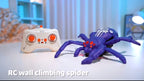 RC Wall Climbing Spider Toy – Remote Control Dual-Mode Gravity Defying Electric Spider with Glowing LED Eyes, 360° Rotating Stunt Crawling Prank Toy, USB Rechargeable for Kids & Adults