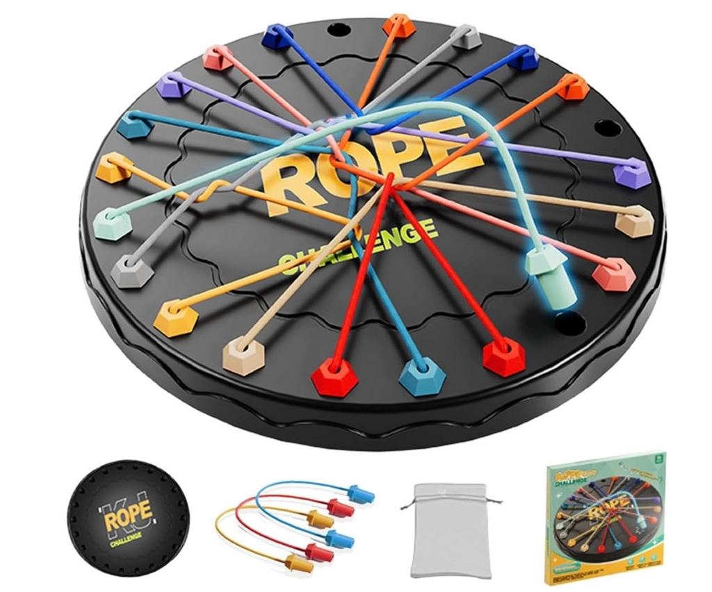 Rope untangling challenge board game