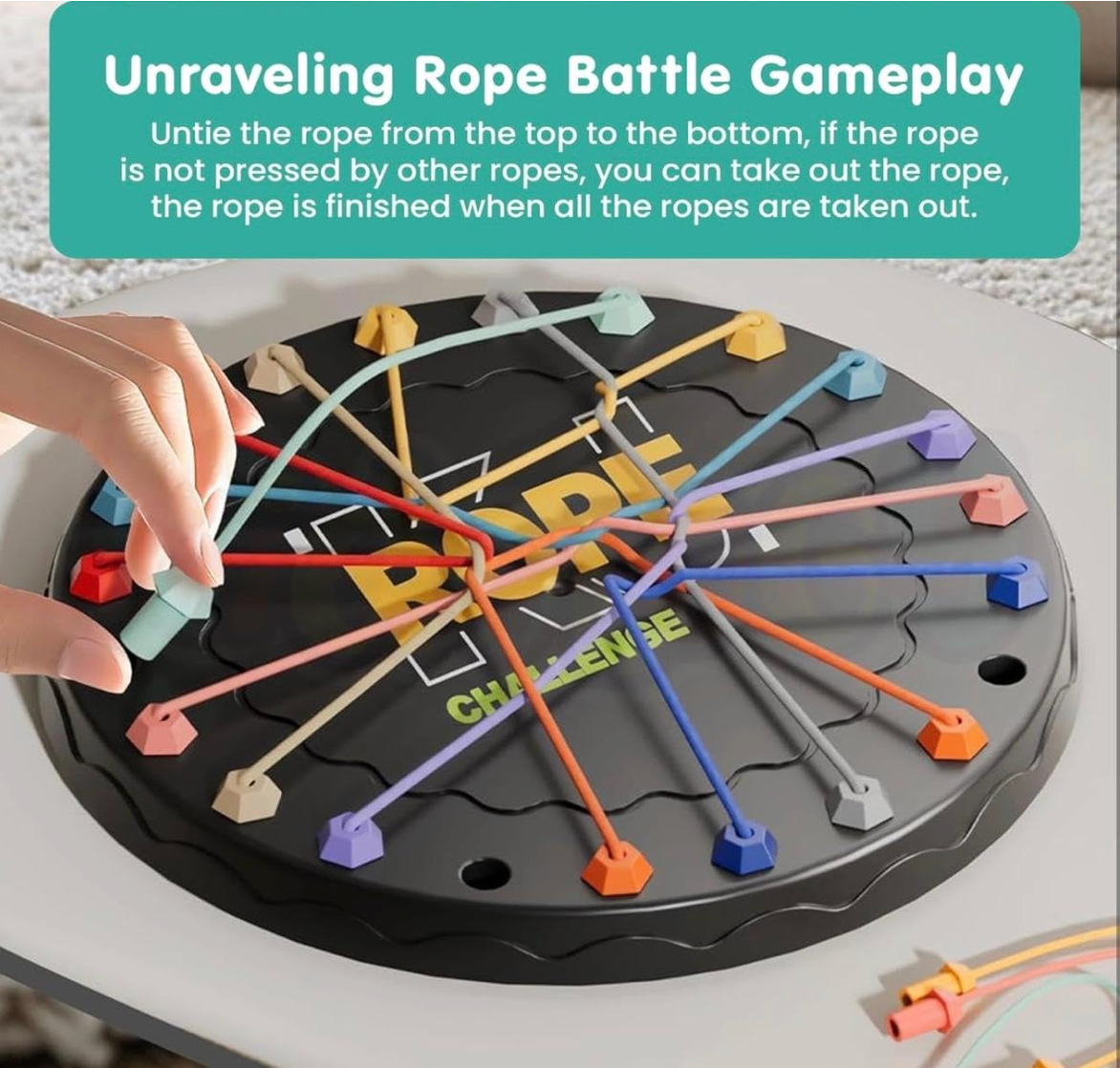Colourful elastic cords rope game
