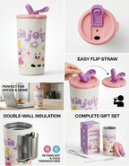 Sipper tumbler features double-wall insulation and flip straw