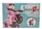 360 degree stunt tricycle toy box showing auto-rotation feature