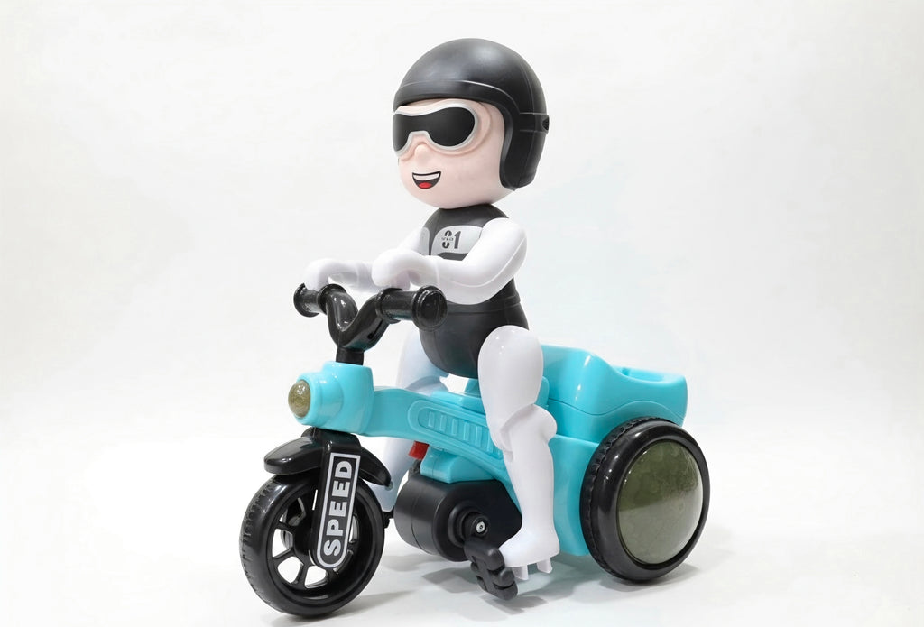 Stunt tricycle toy packaging detail