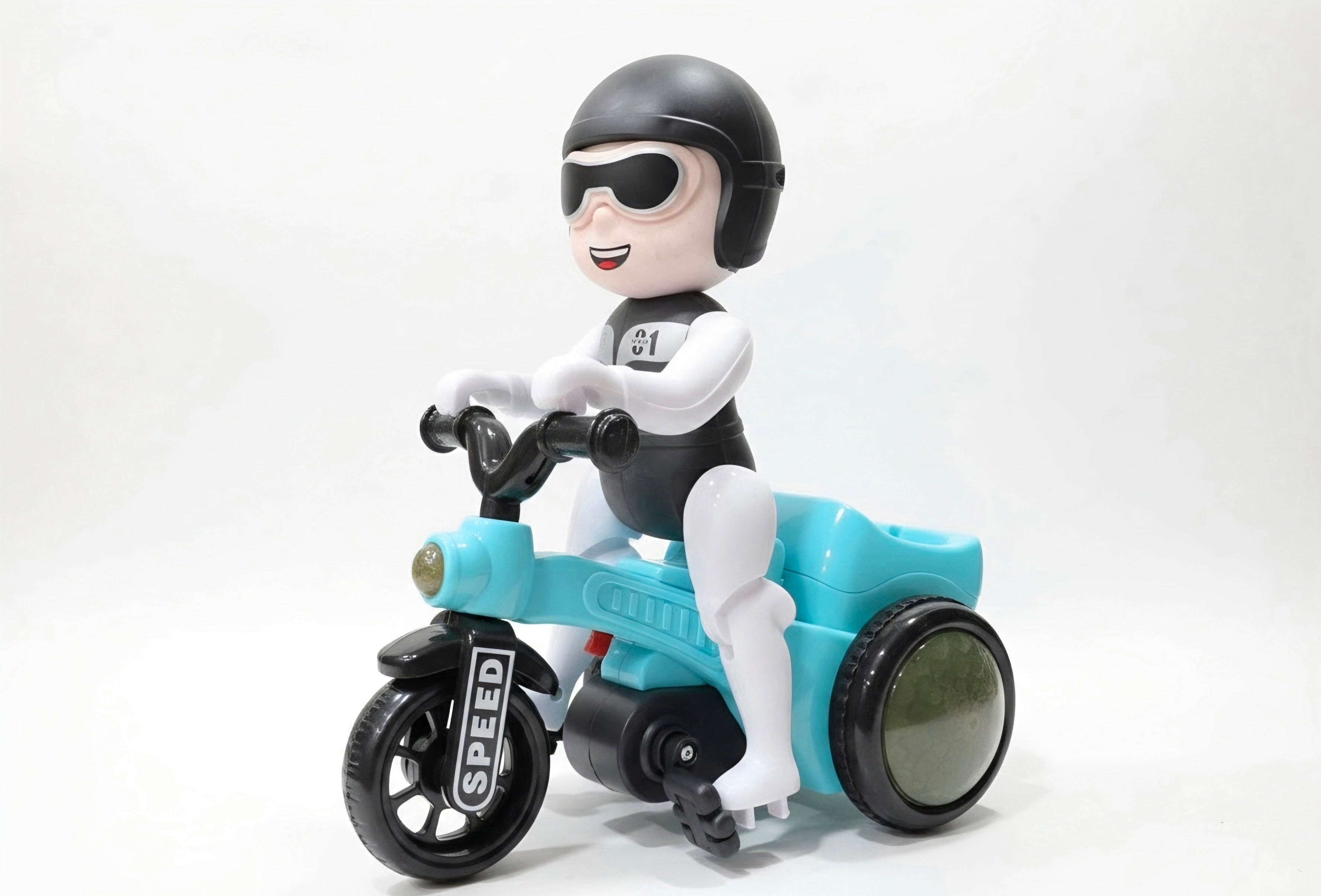 Stunt tricycle toy packaging detail