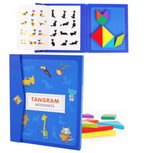 Wooden tangram puzzle set with pattern cards
