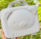 Bear face lockable vanity case - white/grey